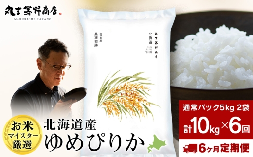 【定期便6回・下旬発送】北海道産ゆめぴりか 10kg(通常パック5kg×2袋) 特A お米  千歳 北海道米