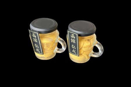 マグカップ入り無添加塩水ウニ２本＆数の子松前漬２箱セット 天然うに ウニ 雲丹 うに丼 松前漬 軍艦巻き 北海道 函館 はこだて ふるさと_HD069-008