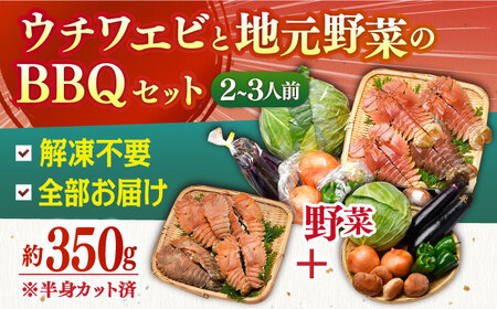 ウチワエビBBQセット?安心の地元野菜付【株式会社ひらど新鮮市場】[KAB106]/ 長崎 平戸 魚介類 海老 えび エビ ウチワエビ 野菜 BBQ セット キャベツ 椎茸 しいたけ サツマイモ 玉ね