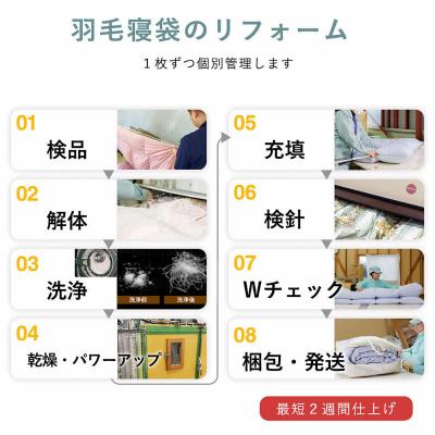 ふるさと納税 出雲市 洗える 寝袋 【打ち直し】 使っていない布団を再利用 羽毛布団 肌掛け シングル 羽毛布団→寝袋2枚 |  | 03