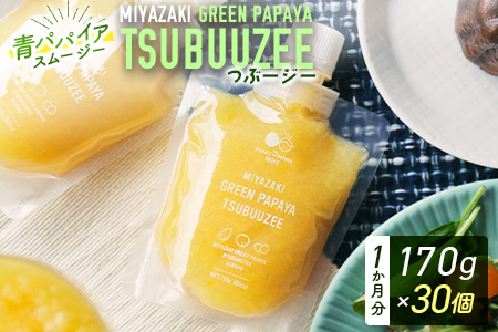 青パパイアスムージー 30個入 MIYAZAKI GREEN PAPAYA TSUBUUZEE ～青パパイアの粒々とフレッシュな柑橘の味わい～  【E171】