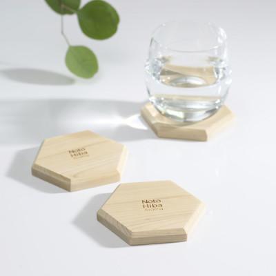 ふるさと納税 能美市 【Notohiba Aroma】六角型コースター(2個入)