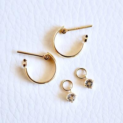 ふるさと納税 昭和町 K18(18金) 2WAY ホワイトトパーズ フープピアス(直径10mm)保証書付 SMK-5249 |  | 02