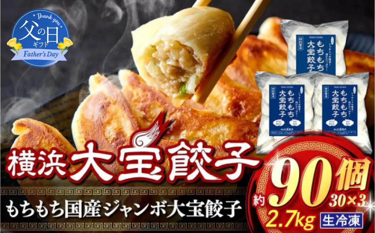 【父の日当日にお届け】横浜大宝餃子 もちもち国産ジャンボ大宝餃子90個（30個×3） 父の日ギフト AKN0004-F