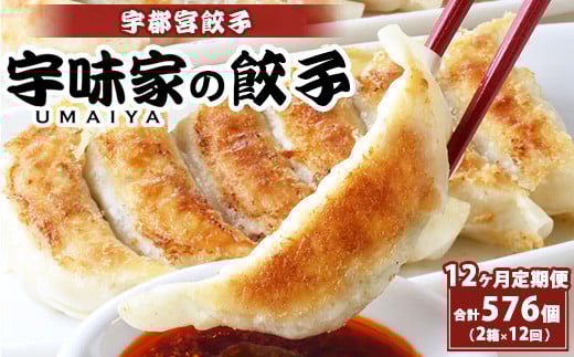 
            【定期便12ヶ月】宇都宮餃子 宇味家のぎょうざ　(生冷凍)　[20g×24個入り 2箱×12ヶ月]
          