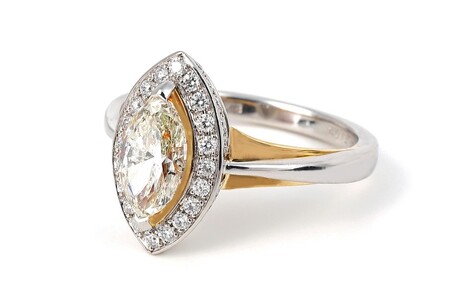 【一点もの】ダイヤモンド（1.013ct）プラチナK18コンビリング　R90　K05146-H