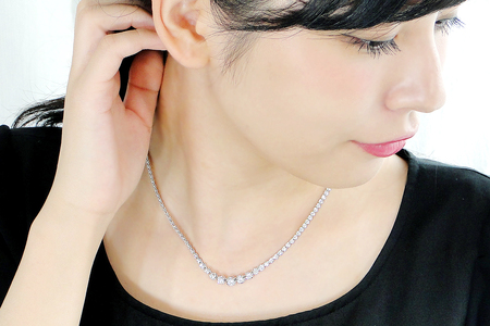 pt900 豪華【5.0ct】全周 ダイヤモンド テニスネックレス CSN00115 SWAV061