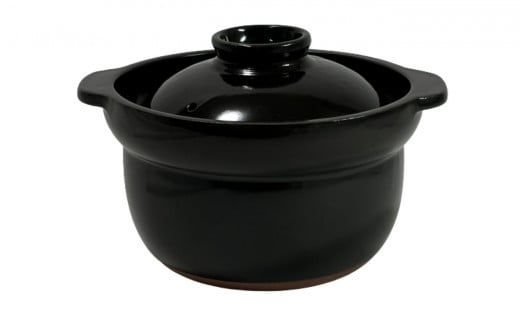 【萬古焼（ばんこやき）】3合厚釜土鍋　黒   内山製陶所 【土鍋 3合 セラミック 直火用 電子レンジ対応 お手入れ簡単 食洗器対応 三重県 三重 四日市市 四日市 四日市市ふるさと納税 四日市ふるさと納税】