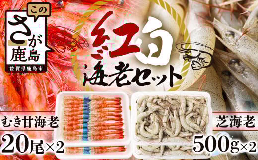 B-421《受付再開》冷凍えびセット(芝えび1kg・むき甘えび20尾×2）