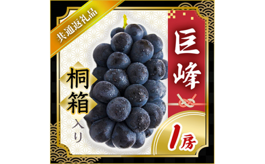巨峰 桐箱入り 1房 ＜2026年7月より順次発送予定＞ (県内共通返礼品:かすみがうら市産) 先行予約 ぶどう ブドウ 葡萄 フルーツ 茨城 新鮮 (BR065)