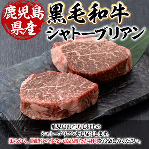 鹿児島県産黒毛和牛・シャトーブリアン 計300g(150g×2枚) 黒毛和牛 牛肉 ステーキ【ビーフ倉薗】C43