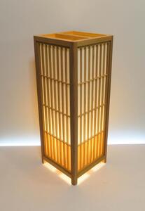 組子行灯「極」　ＬＬサイズ　楮和紙無地／国産杉突板（腰板）デザイン