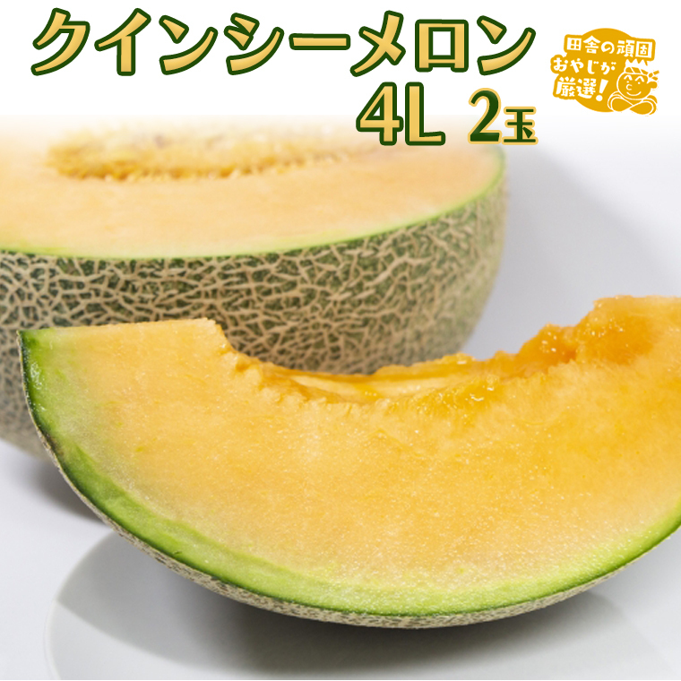 クインシーメロン 4L 2個 【2025年8月発送開始】田舎の頑固おやじが厳選！   メロン ギフト 高糖度  大玉 甘い 美味しい フルーツ [BI251-NT]