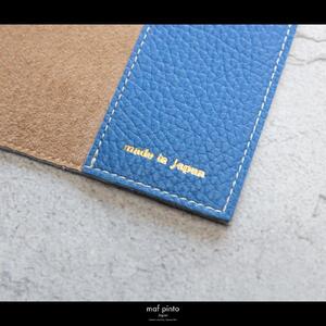 maf pinto (マフ ピント) レザーブックカバー文庫サイズ ADRIA LINE フレッシュブルー 本革 日本製