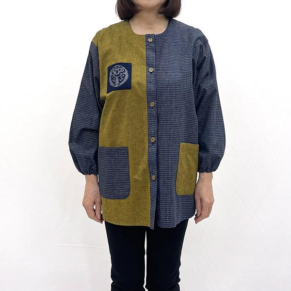 【ふるさと納税】＜選べるカラー＞ 久留米織 民芸調スモック【BA059】