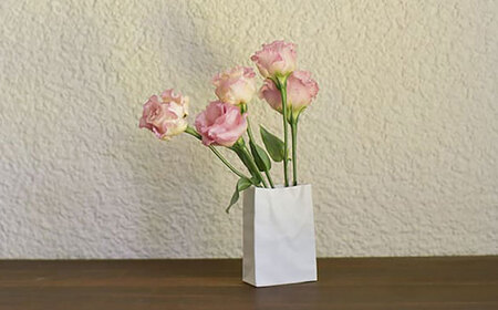 【瀬戸焼】ニュークリンクルスーパーバッグ#4 花器 ホワイト 【セラミック・ジャパン】花瓶 花瓶 [BBBC004]