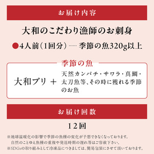 【12ヶ月定期便】大和のこだわり漁師のお刺身4人前 N072-YG0143_2