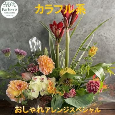 ふるさと納税 北上市 【カラフル系】季節のフラワーアレンジメントスペシャル