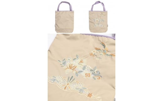 【シノワズリーモダン京都】花鳥オーガンジーカットワーク刺繍 防水・撥水トートバッグ モカ［ 京都 日傘 ブランド 防水 撥水 トート 濡れた傘を入れてもOK カットワーク刺繍 おしゃれ 人気 おすすめ レディス 女性用 ギフト プレゼント お取り寄せ 通販 送料無料 ふるさと納税 ］
