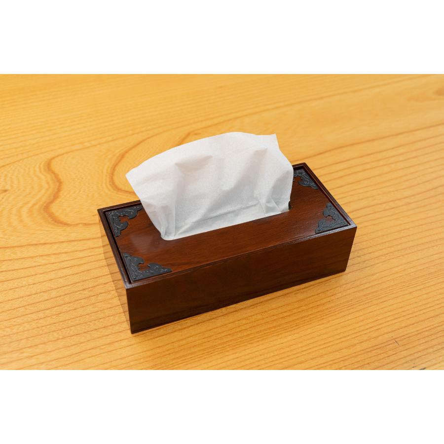 仙台箪笥　ティッシュボックス　拭き漆調　巾28.5×奥13.5×高8cm　0.4kg×１