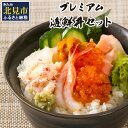 【ふるさと納税】厳選！プレミアム海鮮丼セット 5個入 ( ふるさと納税 海鮮丼 海鮮 イクラ ホタテ カニ ズワイガニ エビ 北海道 セット プレミアム 豪華 おつまみ 海の幸 贈答 お中元 )