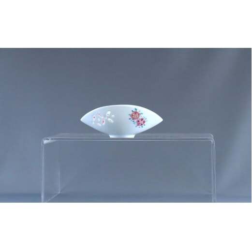 有田焼 お香立〈花集文〉【赤絵白磁硯処 雪月花】手描き 伝統工芸 お香立て 花柄 赤絵 インテリア 25000円 A25-585_イメージ2