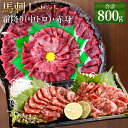 【ふるさと納税】熊本 馬刺し 霜降り(中トロ)・赤身セット 合計800g 各400g 2種類 タレ・生姜付き 各12袋 馬刺 ばさし 馬肉 馬 霜降り 中トロ 赤身 刺身 ブロック 食べ比べ 冷凍 熊本県 送料無料