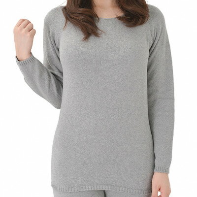 【ふるさと納税】日本製 オーガニックコットン インナー 天然繊維 無縫製 8分袖 グレー (883-7220)【1088676】