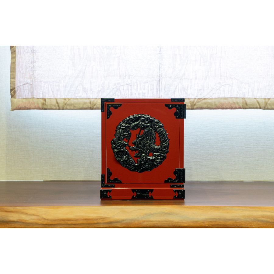 仙台箪笥 舟箪笥 朱色漆塗り　巾25×奥25×高30cm　4kg×1