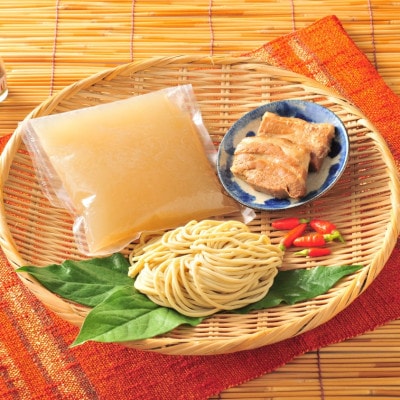 宮良そば もちもち生麺のラフテーそば 4食セット(特製スープ付き)【配送不可地域：離島】
