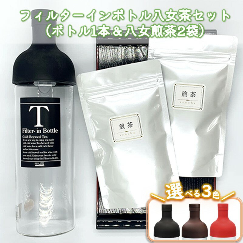 【ふるさと納税】＼3色から選べる／フィルターインボトル 八女茶セット 黒 茶 赤 お茶 茶 八女茶 煎茶 ボトル ドリンクボトル タンブラー ワインボトル セット 750ml 1本 持ち運び 選べる カラバリ