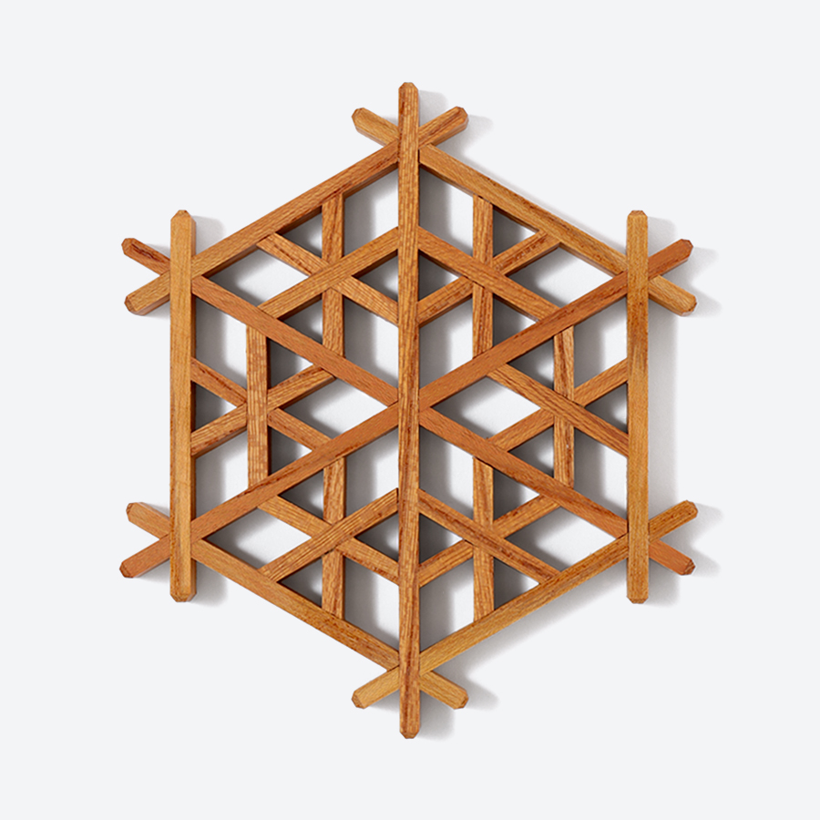 ＜Kinomo＞組子 欅（ケヤキ）コースターセット