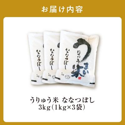 ふるさと納税 雨竜町 【2月発送】 うりゅう米 ななつぼし 3kg (1kg×3袋) 令和7年産 新米 |  | 03