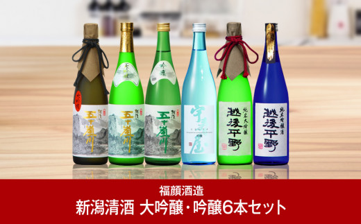 
純米大吟醸・大吟醸・吟醸・大吟醸原酒 飲み比べセット（720ml×6本） 日本酒 新潟清酒 地酒 [福顔酒造] 【057P001】
