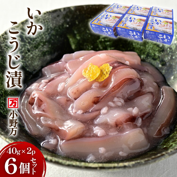 【ふるさと納税】いかこうじ漬 40g×2P 6個セット [小野万 宮城県 気仙沼市 20565720] 魚 魚介類 いか イカ 塩辛 イカ塩辛 麹漬け こうじ漬け 小分け 食べきりサイズ 酒の肴 おつまみ ご飯のお供 冷蔵