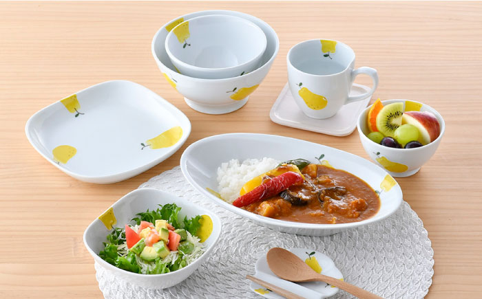 【波佐見焼】ラフランス いれこ碗 茶碗 ボウル カレー皿 マグカップ ホームセット【松幸陶芸】 [HB43]