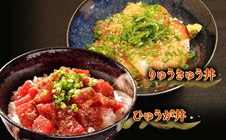 ぶり・ひゅうが丼セットぶりのりゅきゅう100g×4P・マグロ(ひゅうが丼)120g×4P 鮪丼 まぐろ 大分県産 九州産 津久見市 国産【tsu000307】