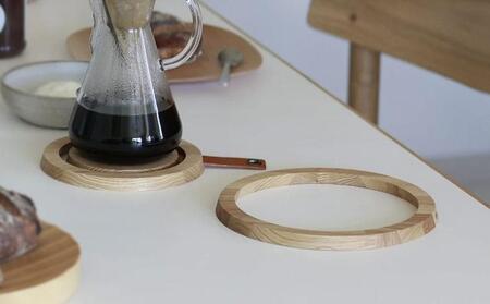 Rings pot coaster　natural/SASAKI【旭川クラフト(木製品/鍋敷き)】リングスポットコースター / ササキ工芸