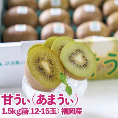 ふるさと納税 久山町 【先行受付】県産ブランドキウイ「甘うぃ(あまうぃ)」約1.5kg箱(12-15玉)(久山町)