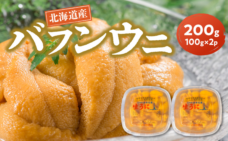 【2027年夏発送】塩水ウニ【バフンウニ】 100g×2パック 計200g 北海道余市町産 塩水ウニ発祥の地 高級ウニ 高級雲丹 バフンウニ 赤うに 目利き 北海道産ウニ 余市産ウニ 雲丹 うに 塩水うに_Y037-0360