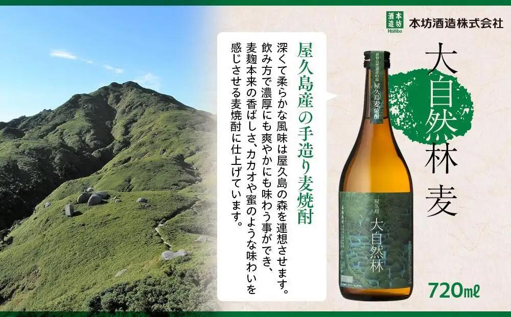 屋久島 大自然林 麦 720ml 12本 屋久島産の手造り麦焼酎＜本坊酒造 屋久島伝承蔵＞｜麦 麦焼酎 