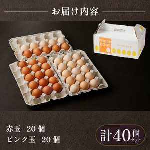 おいしい上野原産のこだわり卵（40個） 美味しい卵 高級卵 濃厚鶏卵 生卵 赤玉卵 ピンク玉卵