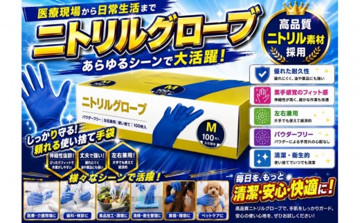 ニトリルグローブM　100枚入り　3箱