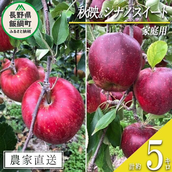 【ふるさと納税】 りんご シナノスイート ＆ 秋映 味比べ セット 家庭用 合計 5kg 詰め合わせ 井澤農園 沖縄県への配送不可 令和7年度収穫分 長野県 飯綱町 〔 信州 果物 フルーツ リンゴ 林檎 長野 15000円 予約 農家直送 〕発送時期：2025年10月中旬〜2025年11月上旬 {**}