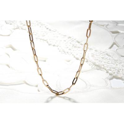 ふるさと納税 昭和町 K18YG ペーパークリップチェーンネックレス 幅2.7ミリ 中空 |  | 01