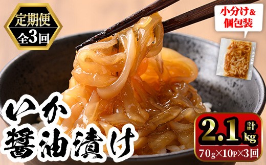 
            ＜定期便3回＞ご飯がススム！網元直伝の漁師飯！いか醤油漬けセット(700g×3ヶ月・計2.1kg)【sm-AJ008】【福栄】
          