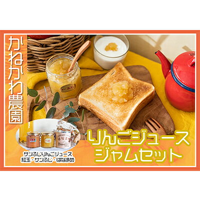 【ふるさと納税】りんごジュース ジャム 花豆 セット サンふじ 紅玉 りんご リンゴ 長野 加工品 飲料類 果汁飲料 フルーツ 果物