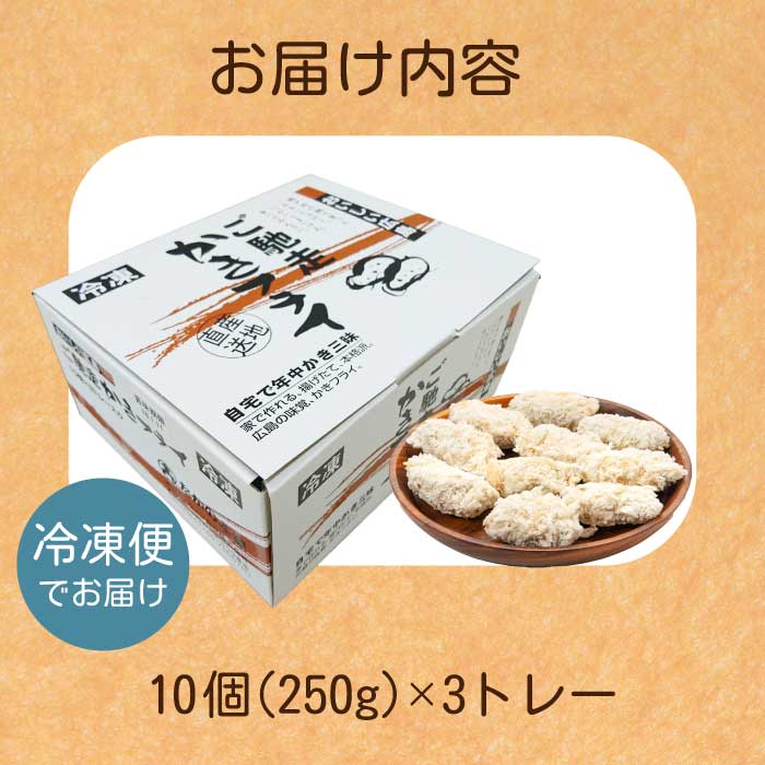 【タカノブ食品】広島県産かき使用！ご馳走かきフライ 250g×3セット カキフライ 牡蠣 小分け 冷凍 おかず 惣菜 揚げ物 簡単調理 022001