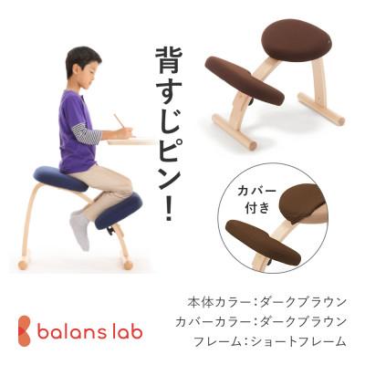 ふるさと納税 美濃市 バランスイージー ショートフレーム(カバー付き)バランスチェア 学習椅子 日本製 [ダークブラウン]