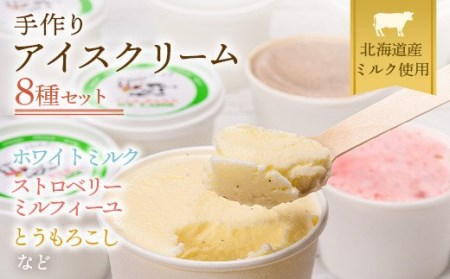 北海道産 手作りアイスクリーム 120ml×8個セット (おまかせ詰め合わせ)  南幌町 アイスクリーム アイスクリーム アイスクリーム アイスクリーム アイスクリーム NP1-292